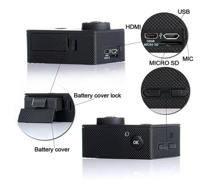 Ausek厂家直销 户外防水迷你潜水相机Action Camera运动相机WiFi版，你的随身影像专家